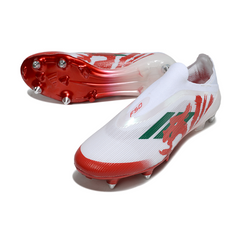 Scarpa da calcio Adidas F50 Elite SG senza lacci con tacchetti misti bianchi e rossi
