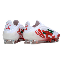 Scarpa da calcio Adidas F50 Elite SG senza lacci con tacchetti misti bianchi e rossi