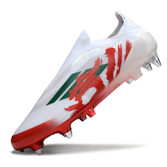 Scarpa da calcio Adidas F50 Elite SG senza lacci con tacchetti misti bianchi e rossi