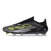 Botas de fútbol Adidas F50 Elite sin cordones, color negro, para terreno firme FG