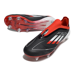 Adidas F50 Elite Without Laces Black Red and White Mixed Studs SG Football Boot