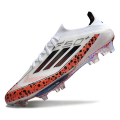 Scarpa da calcio Adidas F50+ Elite bianca e arancione per terreni compatti FG