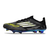 Scarpa da calcio Adidas F50+ Elite nera, bianca e verde per terreni compatti FG