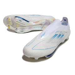 Adidas F50+ Elite Laceless White and Blue Firm Ground FG Football Boot