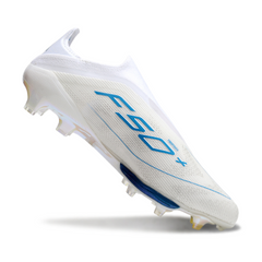 Adidas F50+ Elite Laceless White and Blue Firm Ground FG Football Boot