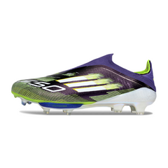 Scarpa da calcio Adidas F50+ Elite Laceless Viola e Verde per terreni compatti FG
