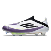 Scarpa da calcio Adidas F50+ Elite Laceless nera e arancione per terreni compatti FG