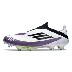 Scarpa da calcio Adidas F50+ Elite Laceless nera e arancione per terreni compatti FG