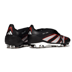 Scarpa da calcio Adidas Predator 25 Elite Tongue nera, argento e rossa per terreni compatti FG