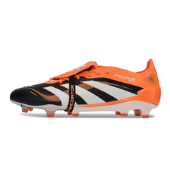 Scarpa da calcio Adidas Predator 25 Elite Tongue nera e arancione per terreni compatti FG