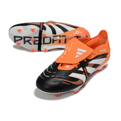 Scarpa da calcio Adidas Predator 25 Elite Tongue nera e arancione per terreni compatti FG