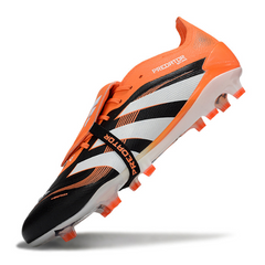 Scarpa da calcio Adidas Predator 25 Elite Tongue nera e arancione per terreni compatti FG