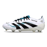 Scarpa da calcio Adidas Predator 25 Elite bianca e blu per terreni compatti FG