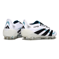 Scarpa da calcio Adidas Predator 25 Elite bianca e blu per terreni compatti FG