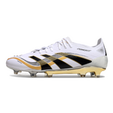 Scarpa da calcio Adidas Predator 25 Elite bianca e oro per terreni compatti FG