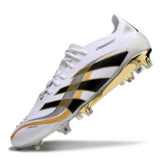 Scarpa da calcio Adidas Predator 25 Elite bianca e oro per terreni compatti FG