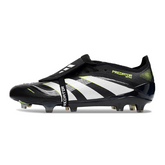 Scarpa da calcio Adidas Predator 25 Elite Tongue nera, bianca e verde per terreni compatti FG