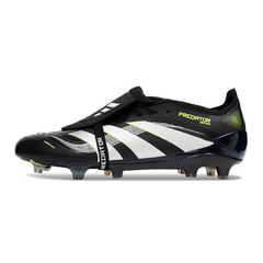 Scarpa da calcio Adidas Predator 25 Elite Tongue nera, bianca e verde per terreni compatti FG
