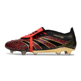 Scarpa da calcio Adidas Predator 25 Elite Tongue nera e rossa per terreni compatti FG