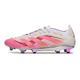 Scarpa da calcio Adidas Predator 25 Elite bianca e rosa per terreni compatti FG