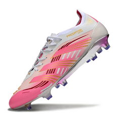 Scarpa da calcio Adidas Predator 25 Elite bianca e rosa per terreni compatti FG