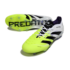 Scarpa da calcio Adidas Predator 25 Elite bianca e verde per terreni compatti FG