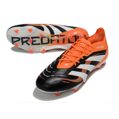 Scarpa da calcio Adidas Predator 25 Elite nera e arancione per terreni compatti FG