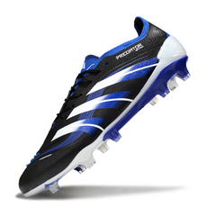 Scarpa da calcio Adidas Predator 25 Elite nera, bianca e blu per terreni compatti FG