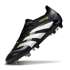 Scarpa da calcio Adidas Predator 25 Elite nera e bianca per terreni compatti FG