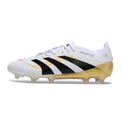 Scarpa da calcio Adidas Predator 25 Elite Road to Glory Pack nera e bianca per terreni compatti FG