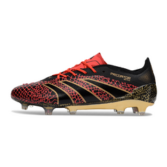 Scarpa da calcio Adidas Predator 25 Elite nera e rossa per terreni compatti FG