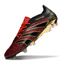 Scarpa da calcio Adidas Predator 25 Elite nera e rossa per terreni compatti FG