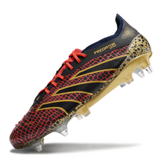 Scarpa da calcio Adidas Predator 25 Elite SG con tacchetti misti, nera, rossa e gialla