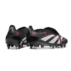Scarpa da calcio Adidas Predator 25 Elite Tongue nera e rossa per terreni compatti FG