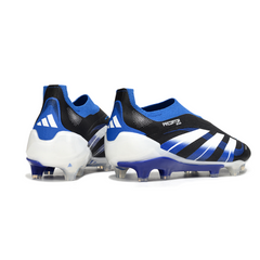Adidas Predator 25 Elite Laceless Black White and Blue Firm Ground FG Football Boot