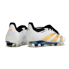 Chuteira Campo Adidas Predator 30 Elite Com Lingua FG Branca, Preta e Amarela - VENI Futebol