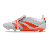 Scarpa da calcio Adidas Predator 30 Elite Tongue bianca e arancione per terreni compatti FG
