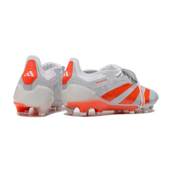 Scarpa da calcio Adidas Predator 30 Elite Tongue bianca e arancione per terreni compatti FG