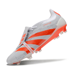 Scarpa da calcio Adidas Predator 30 Elite Tongue bianca e arancione per terreni compatti FG
