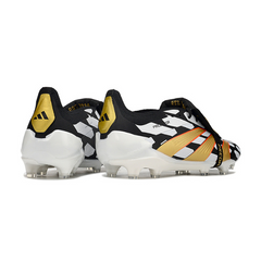 Chuteira Campo Adidas Predator 30 Elite Com Lingua FG Preta, Branca e Amarela - VENI Futebol