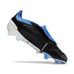 Chuteira Campo Adidas Predator 30 Elite Com Lingua FG Preta, Branca e Azul - VENI Futebol