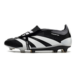 Chuteira Campo Adidas Predator 30 Elite Com Lingua FG Preta, Branca e Cinza - VENI Futebol