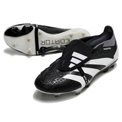 Chuteira Campo Adidas Predator 30 Elite Com Lingua FG Preta, Branca e Cinza - VENI Futebol