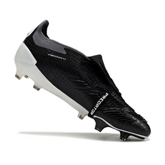 Chuteira Campo Adidas Predator 30 Elite Com Lingua FG Preta, Branca e Cinza - VENI Futebol