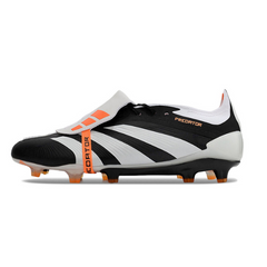 Chuteira Campo Adidas Predator 30 Elite Com Lingua FG Preta, Branca e Laranja - VENI Futebol