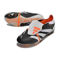 Chuteira Campo Adidas Predator 30 Elite Com Lingua FG Preta, Branca e Laranja - VENI Futebol
