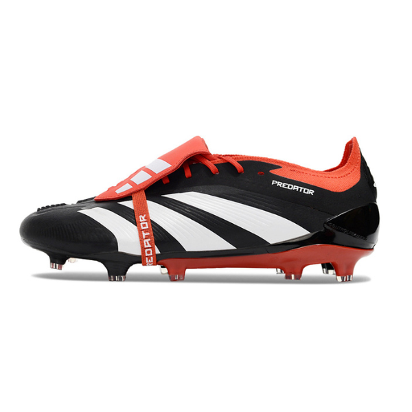 Chuteira Campo Adidas Predator 30 Elite Com Lingua FG Preta e Vermelha - VENI Futebol