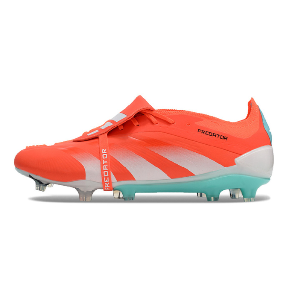 Chuteira Campo Adidas Predator 30 Elite Com Lingua FG Vermelha e Azul Claro - VENI Futebol