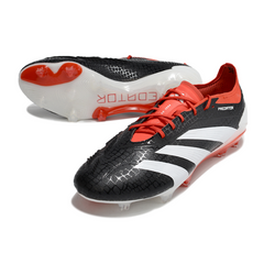 Chuteira Campo Adidas Predator 30 Elite FG Preta, Branca e Vermelha - VENI Futebol
