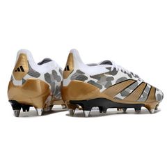 Scarpa da calcio Adidas Predator 30 Elite SG con tacchetti misti, bianca, grigia e gialla
